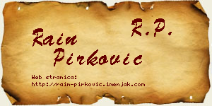 Rain Pirković vizit kartica